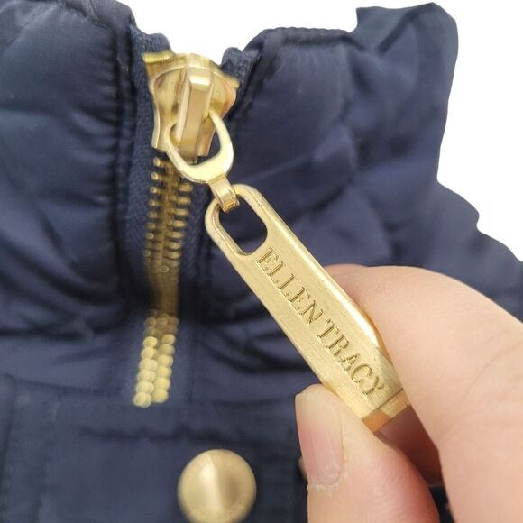 Ellen Tracy Navy Quilted Jacket - Picture 6 of 8